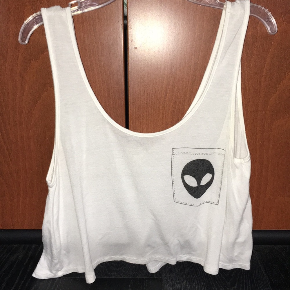 White alien tank top